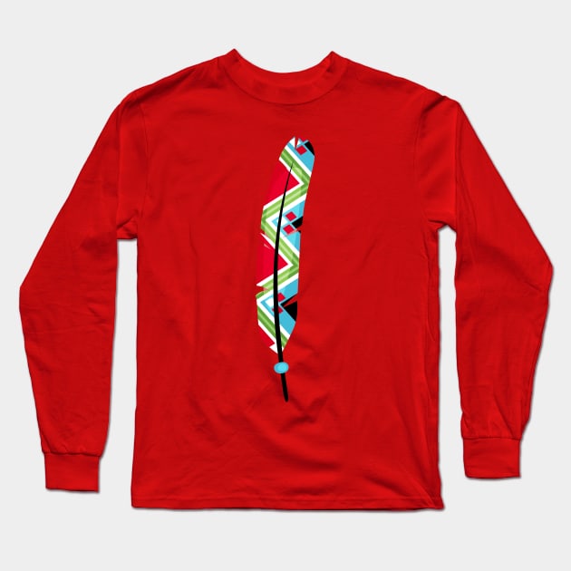 Ethnic Feather Long Sleeve T-Shirt by MINIMAL`